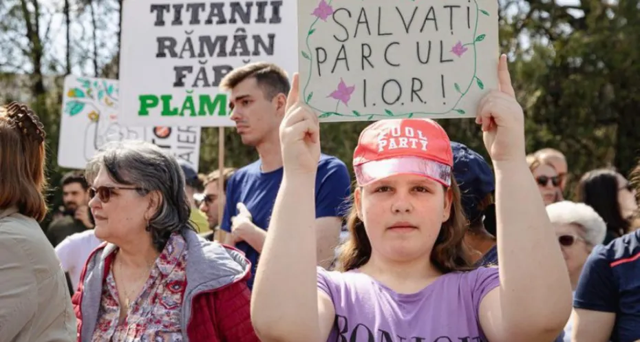 Protest om een park in Roemenie te redden