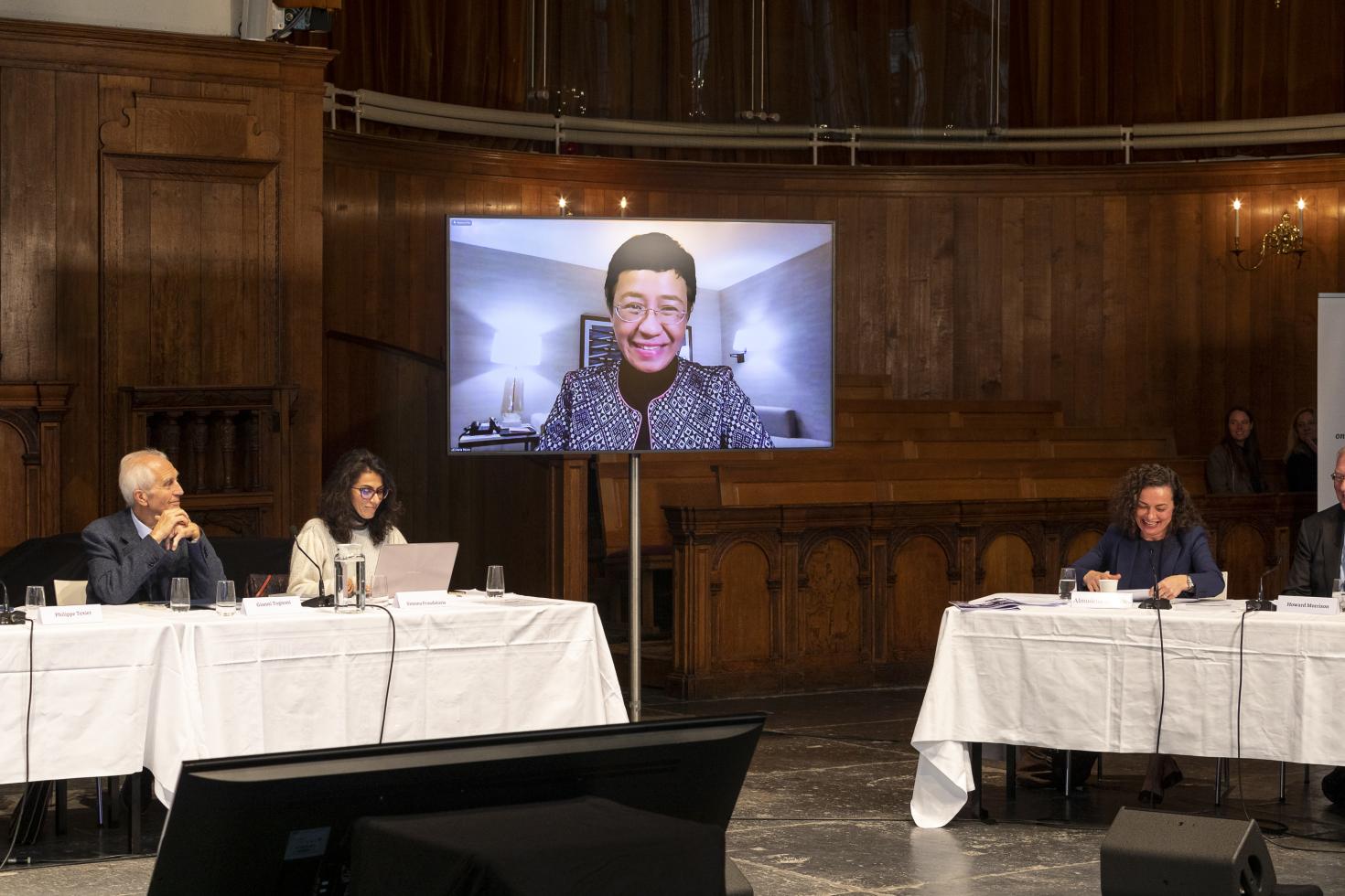 Maria Ressa testifying at the People's Tribunal