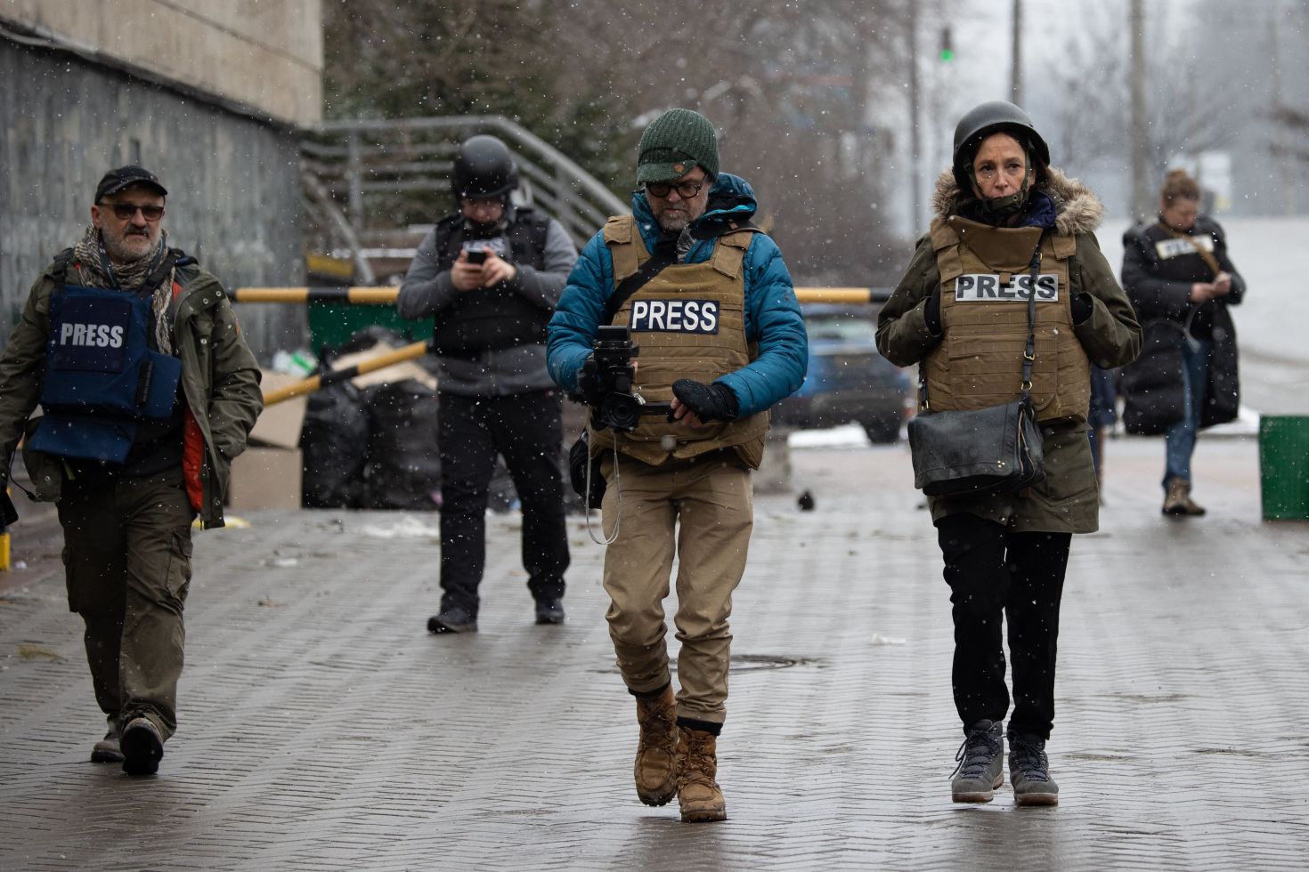 Journalists at work in Ukraine