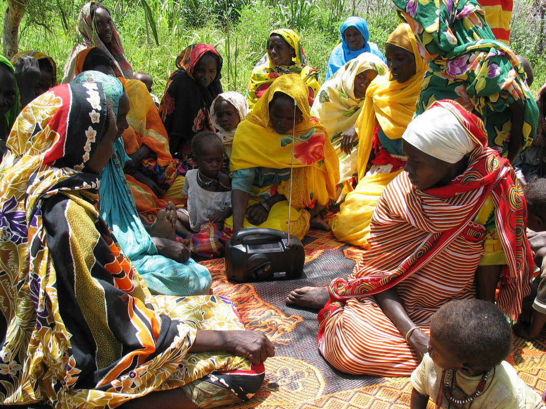 Listening to the radio in Sudan