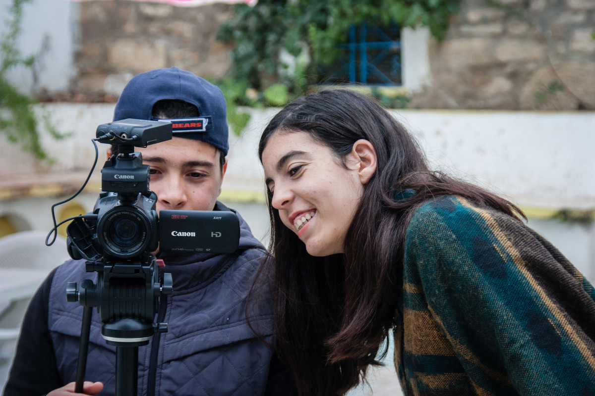 Youth practicing journalism in Tunisia