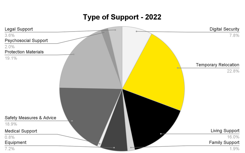 Type of support in 2022