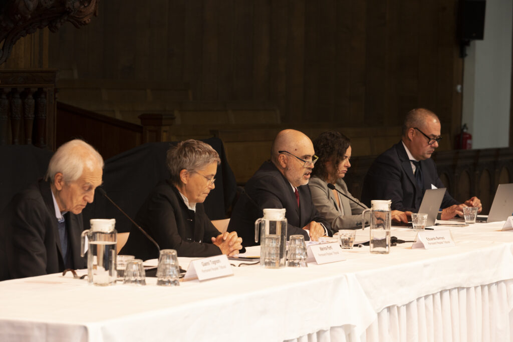 Judges of the People's Tribunal on the Murder of Journalists present their final judgment.