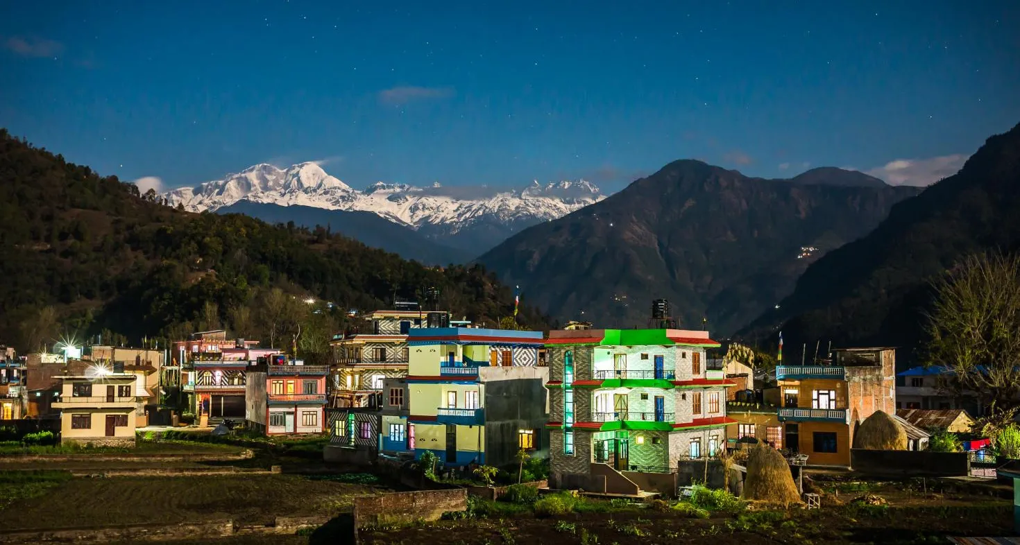 Village in Nepal near Himalaya