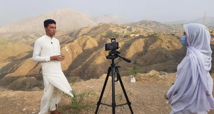 Journalist at work in Pakistan