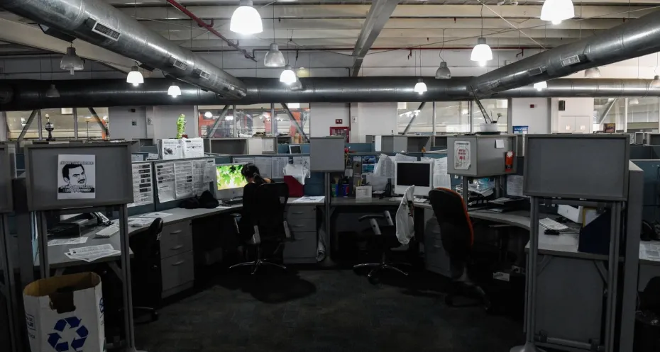 Empty newsroom