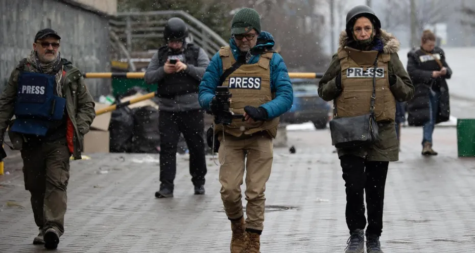 Journalists at work in Ukraine