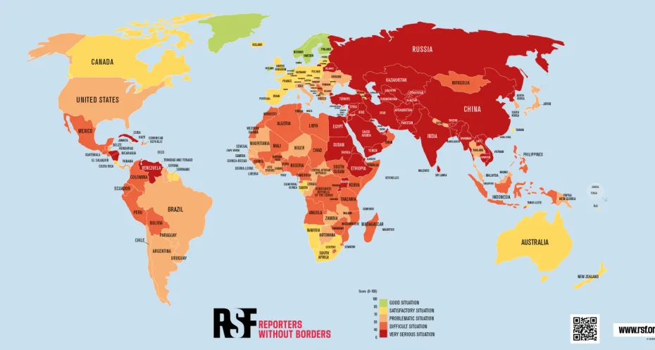 World Press Freedom Index 2025, RSF