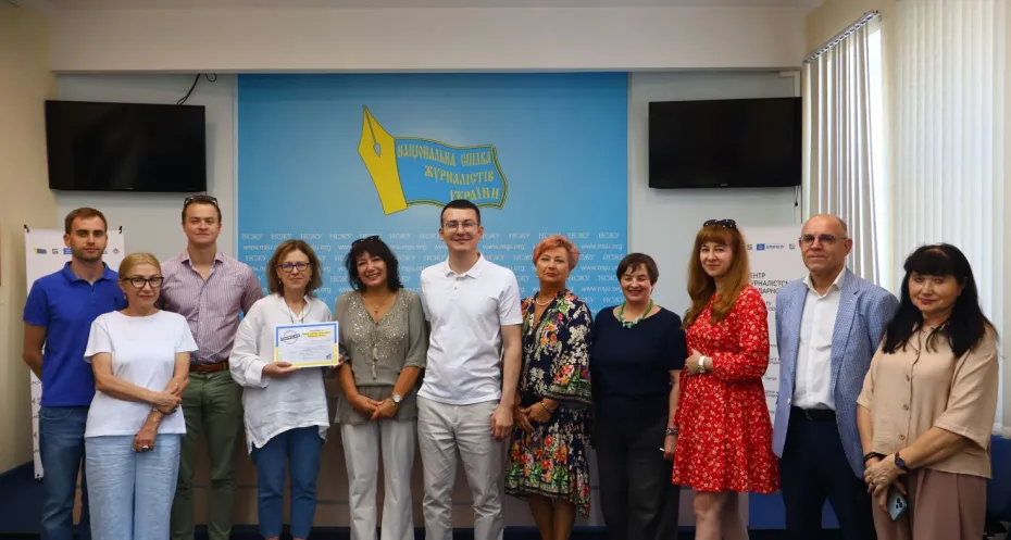 Ruth Kronenburg visits NUJU's journalist solidarity center in Kyiv