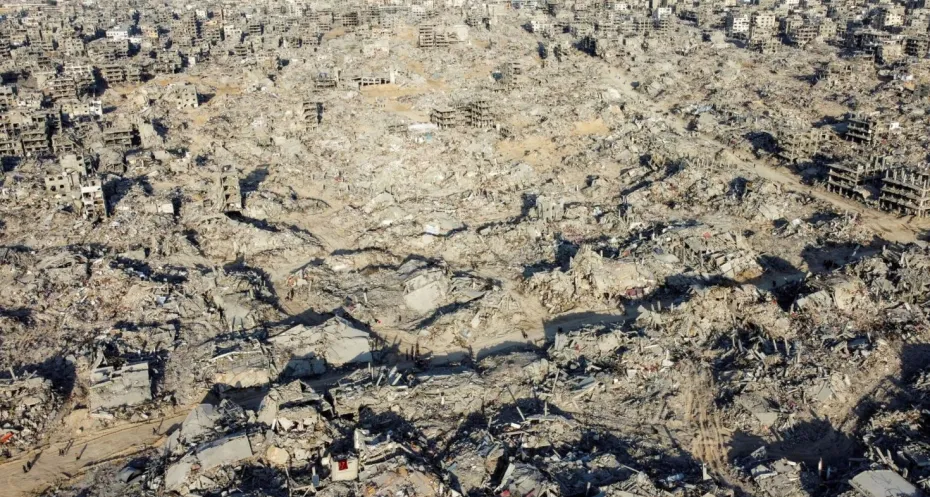Aerial drone footage reveals the widespread devastation in Gaza