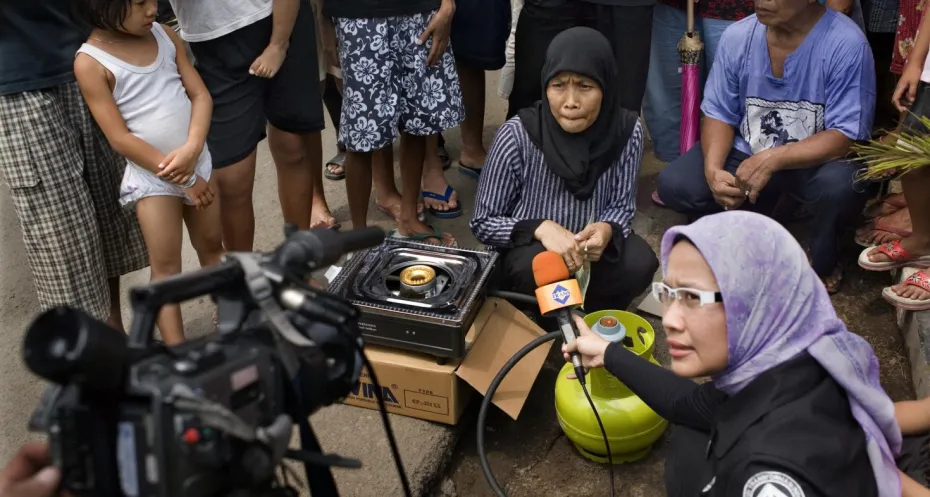 Journalist at work in Indonesia 