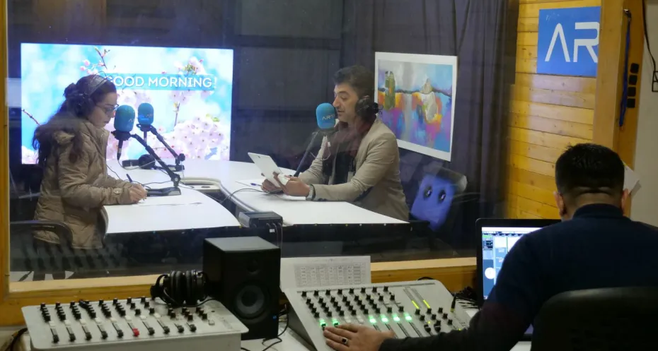 Arta FM producers record radio in their studio