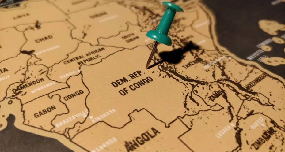 Map of the Democratic Republic of Congo