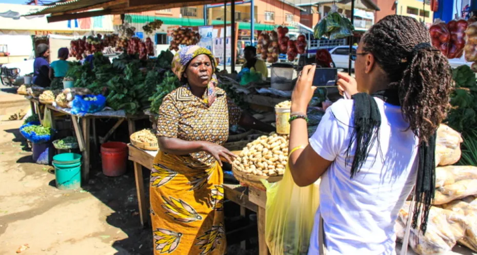 woman at market