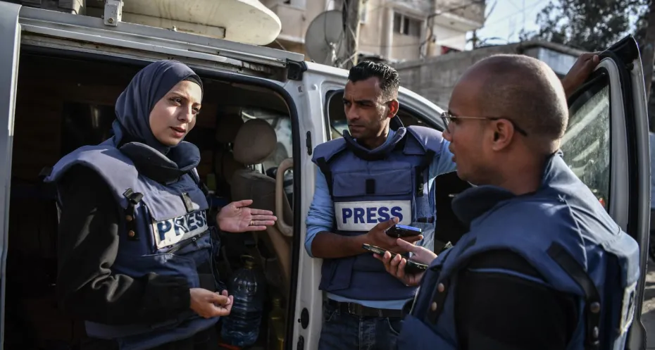 Journalists working in Gaza
