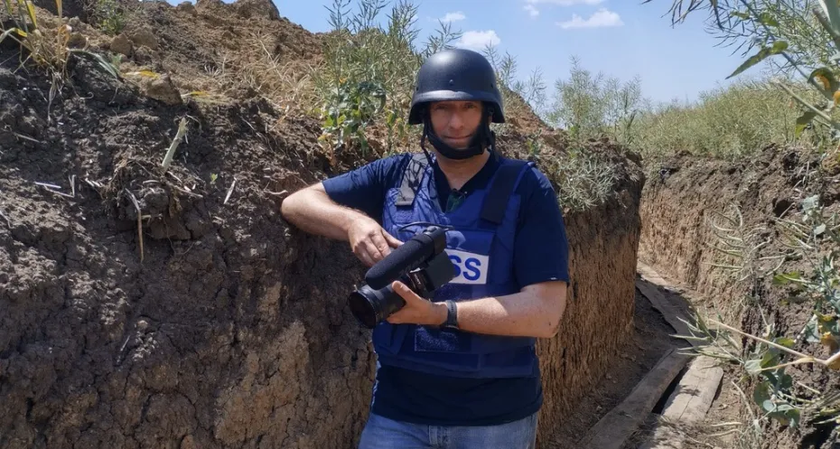 Journalist Marcel van der Steen in Oekraine